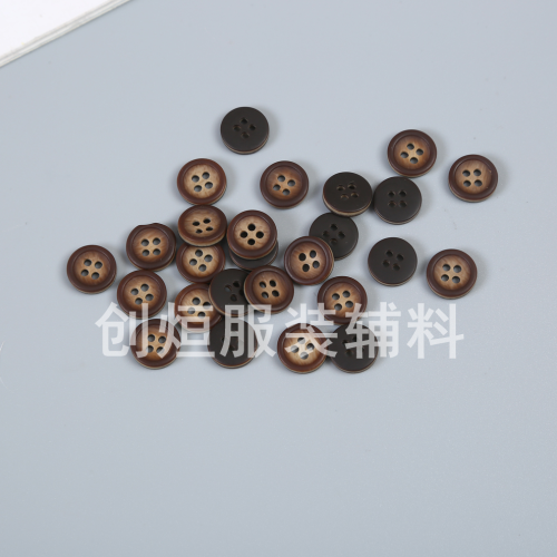manufacturers direct selling wood grain four-eye button round all-match children‘s sweater button shirt button knitted cardigan button