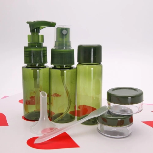skin care products set empty bottle travel set colorful travel bottle set travel sub-bottle matcha green
