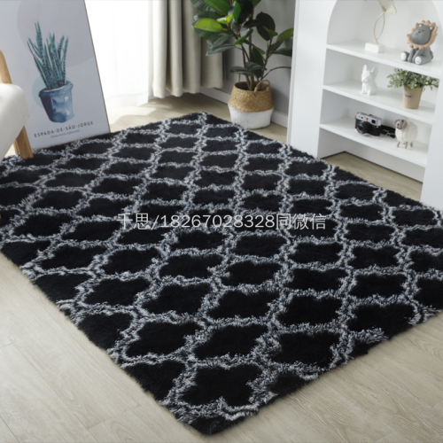 qiansi tie-dyed silk wool pattern carpet living room coffee table bedside mat long wool washable floor mat bedroom modern nordic
