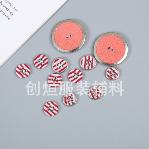 Two-Color Striped Four-Eye Button Large Two-Eye Button DIY Accessories Color round Resin Texture Button