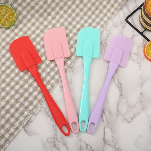 One-Piece Silicone Spatula Macaron Color High Temperature Resistant Easy Cleaning Scraper Nougat Butter Knife Baking Tool