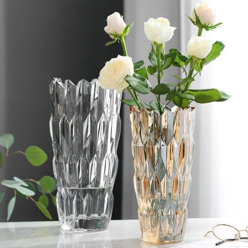 Chuguang Glass
Crystal Glass Vase Glass Vase Living Room Decoration Flowers Dried Flowers Hydroponic Flower