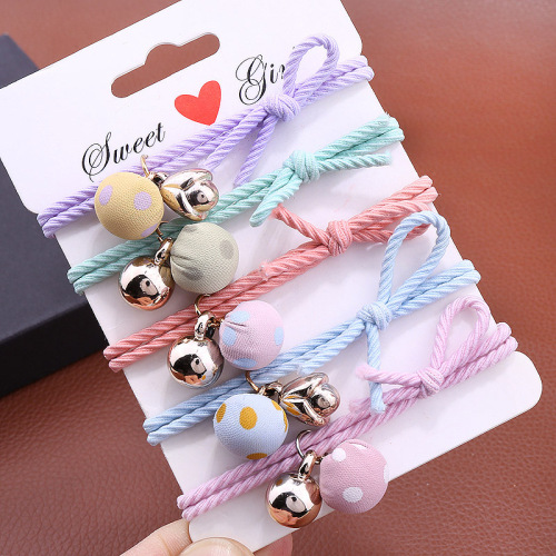 Japanese and Korean Bell Cloth Ball Hair Rope Twist Rubber Band Rubber Rope Mori Girl Fresh Elastic Hair Ring Ponytail Hair Accessories 