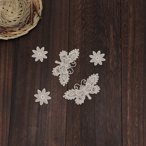 Handmade DIY Water Soluble Gold Thread Flower Stickers Clothing Accessories Clothing Accessories Embroidery Lace Flower Hot Sale
