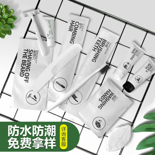 Hotel Disposable Supplies Washing Set Hospitality Hotel B & B Room Disposable Toothbrush Slippers Wholesale Formulation 