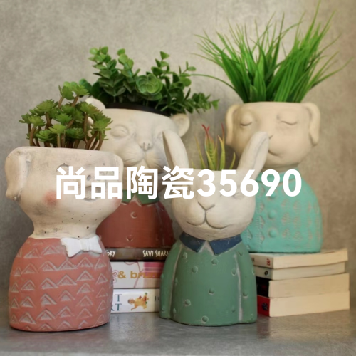 creative cement resin vase head portrait flower arrangement plant hydroponic vase crafts ornaments