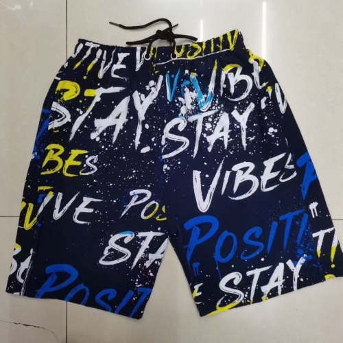 Summer Quick-Drying Printed Four-Sided Elastic Fabric Leisure Sports Shorts plus Size Beach Pants
