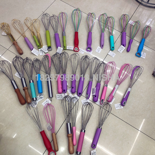 Stainless Steel Eggbeater Silicone Eggbeater Eggbeater Six-Line Eggbeater Eight-Line Eggbeater Wooden Handle Eggbeater