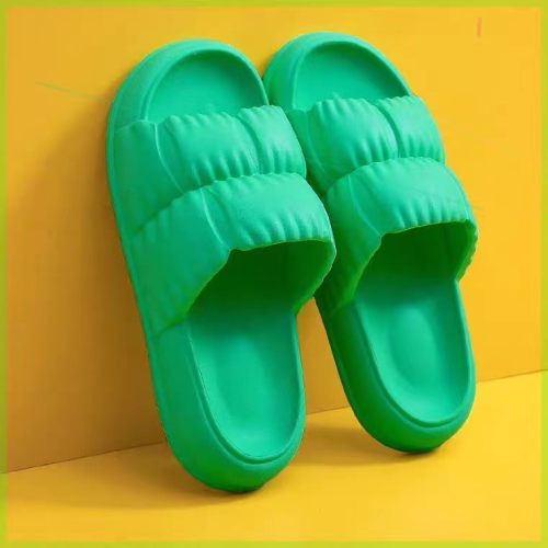 pleated down style thick-soled slippers for women couple home home soft-soled sandals for men live factory wholesale
