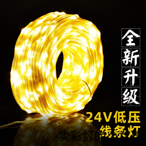 Cross-Border Hot Selling Led24v Low Voltage Copper Wire String Lights Outdoor Waterproof Christmas New Year Decorative Lights Starry String Lights
