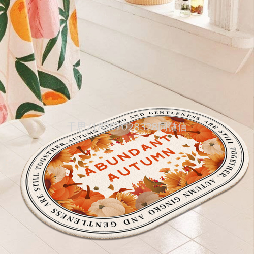 Qiansi Cashmere Ins Style Carpet Cartoon Door Mat Door Mat Bathroom Bathroom Water Absorption Home Ground Mat