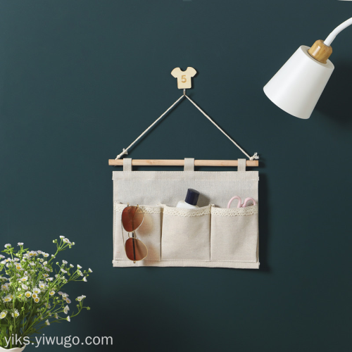 storage bag cotton and linen storage factory specializes in producing and wholesale cotton and linen lace storage hanging bag daily necessities