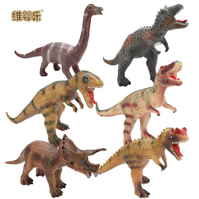 Children's Large Sound Soft Rubber Dinosaur Replica T-Rex Tricerops Wrist Dragon Vinyl Cotton-Filled Toys Wholesale