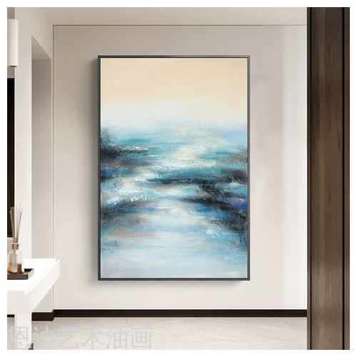 abstract landscape pure oil painting large modern abstract oil painting， club， hotel， home hallway hanging painting