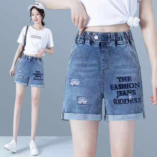 Warehouse Miscellaneous Tail Denim Shorts Women‘s Summer High Waist Large Size Loose Korean Style Slimming Student Versatile Wide Leg Hot Pants 