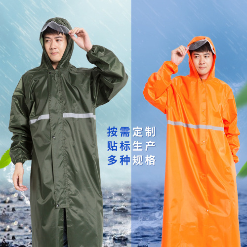 Wholesale Long One-Piece Outdoor Raincoat Adult Fashion Raincoat Electric Bicycle Raincoat Long Reflective