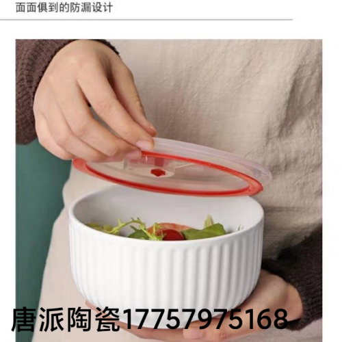 jingdezhen ceramic freshness bowl instant noodle bowl sealed jar crisper souvenirs kitchen supplies