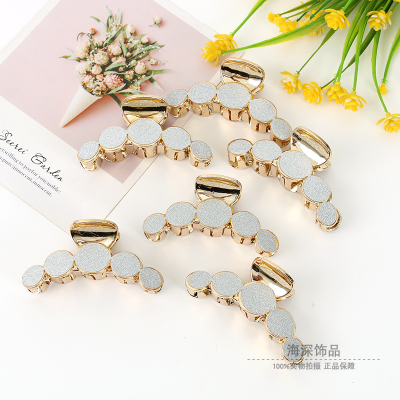 Elegant round Barrettes Female Back Head Catch Fritillary Red 2022 New Korean Style Half Tie Gap Former Female