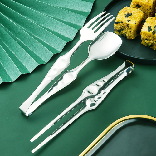 304 Stainless Steel Food Clip Kitchen Tools Public Spoon Household Soup Spoon Serving Chopsticks Serving Spoon Clip