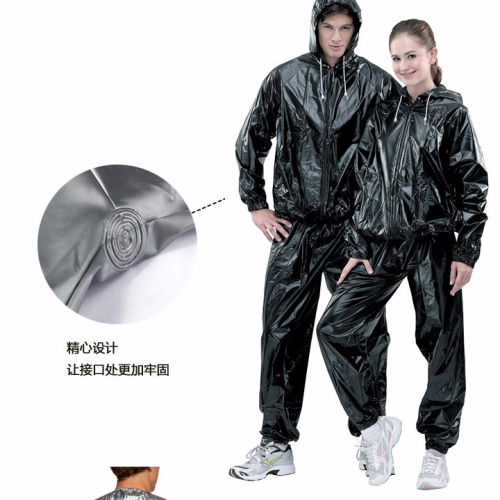 PVC Silver Sauna Moisture-Wicking Clothing Men‘s Sports Fitness Clothes Sweat Violently Sweat Suit