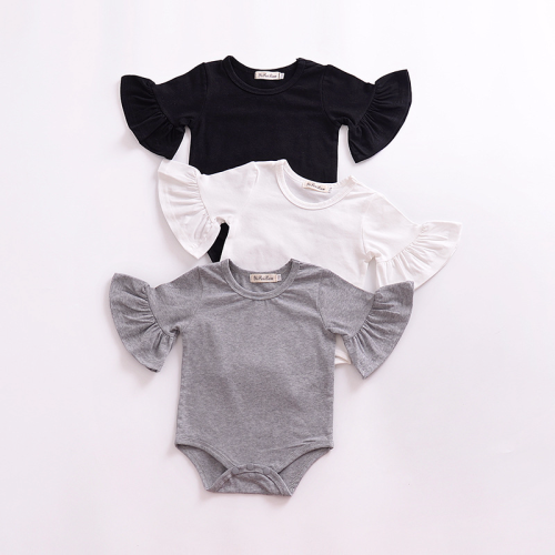 children‘s clothing baby bell sleeve baby romper european and american children‘s multi-color triangle romper