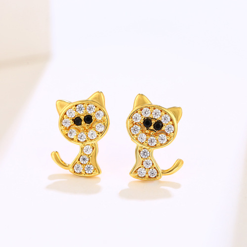 Xuping Jewelry Cute Cartoon Cat Ear Studs Niche Design Earrings Fashion Small Student Temperamental Earrings