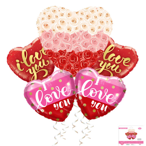 card-mounted 5pcs valentine‘s day balloon set confession wedding anniversary u love aluminum i love yo balloon
