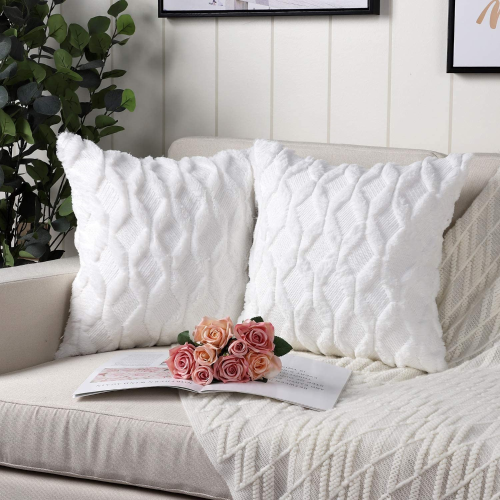 nordic ins single-sided pv plush pillowcase geometric rhombus simple solid color sofa pillowcase bedside cushion cover
