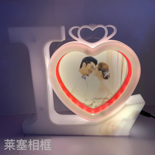 Crown Heart-Shaped Battery Plug-in Dual-Use Creative Decoration Home Decoration Living Room Bedroom Crafts Magic Mirror with Light