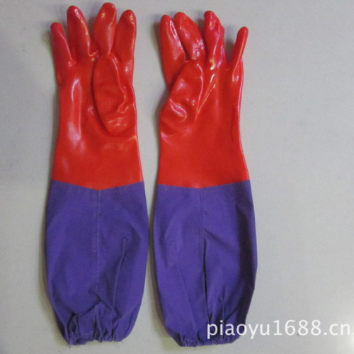 manufacturers supply red plus purple sleeves pvc sleeves household gloves kitchen cleaning gloves wholesale at an excellent price