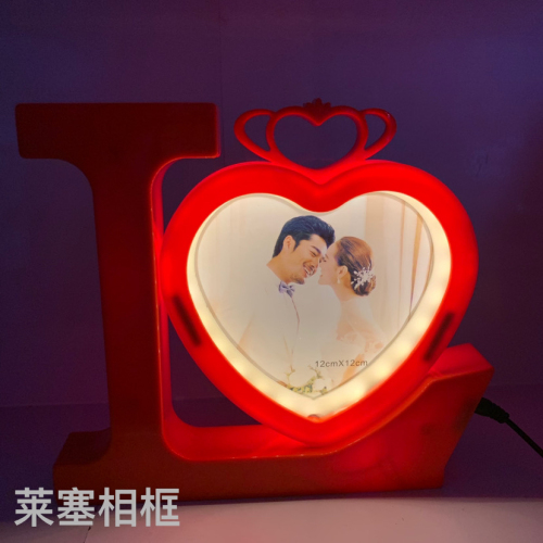 Crown Heart-Shaped Battery Plug-in Dual-Use Creative Decoration Home Decoration Living Room Bedroom Photo with Light Magic Mirror