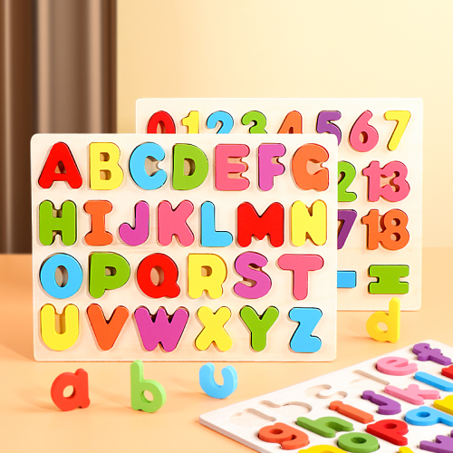 Children‘s Uppercase and Lowercase Letters Matching Grab Board Children‘s Montessori Early Education Numbers Shape Recognition Puzzle Panel Toy