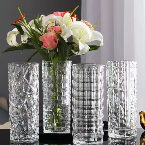 Glass Vase Crystal Vase Living Room Home Decoration Lily Flower Arrangement Glass Vase Hydroponic Flower Device 