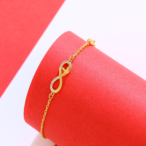 xuping jewelry plated 24k gold 8-word bracelet japanese and korean ins wind net red fashion elegant exquisite jewelry wholesale
