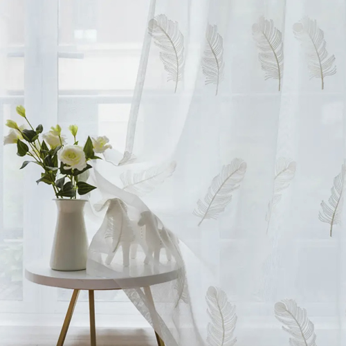 fresh and elegant idyllic embroidered balcony curtains