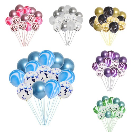 Cross-Border 12-Inch Agate round Sequined Metal Balloon Small Suit Proposal Wedding Birthday Party Decoration Balloon