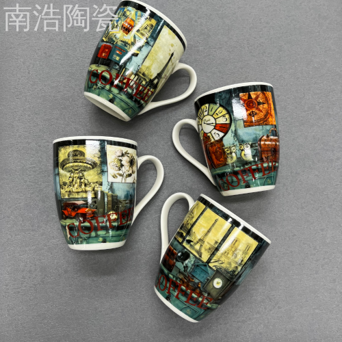Ceramic Cup British Pattern Ceramic Mug Water Cup Coffee Cup Cup Foreign Trade Wholesale Gift Cup