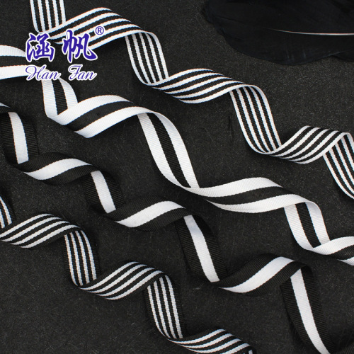 Striped Ribbon Clothing Accessories Webbing Ribbon Ribbon Package Ribbon White Black and White Plain Polyester