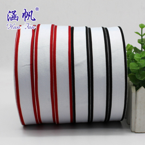 Factory Direct Sales Professional All Kinds of Clothing Bags Ribbon Customized Wholesale Yarn-Dyed Ribbon Wholesale Discount Stripe Ribbon 