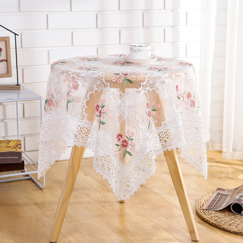 European-Style Yarn Tablecloth Embroidery Household Multi-Purpose Cover Towel Simple Square Rectangular Dining Table Fabric Lace Coffee Table Cloth