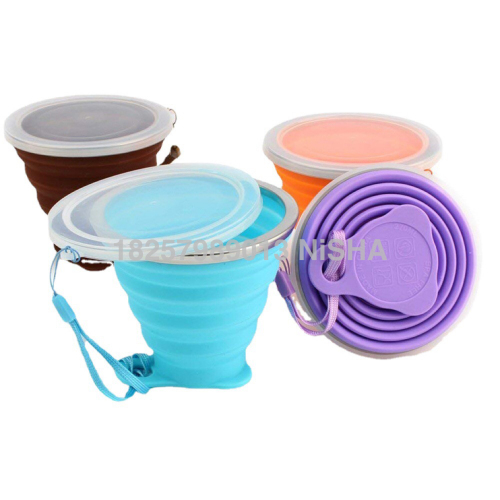 outdoor portable foldable water cup multifunctional silicone portable folding folding silica gel cup silicone cup