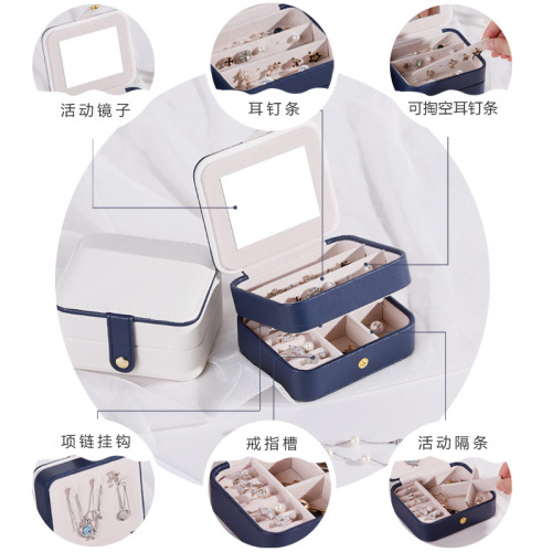 korean exquisite children‘s jewelry box multi-layer portable travel jewelry box ear studs earrings ornament storage box