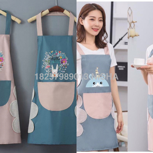 apron kitchen household waterproof and oil-proof cute internet celebrity cooking women‘s summer work clothes men‘s waist