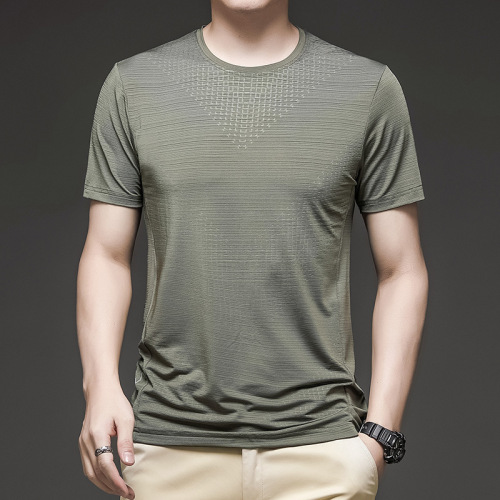 ice silk short sleeve t-shirt men‘s 2024 summer korean new casual half sleeve t-shirt men‘s fashion wear running sportswear men