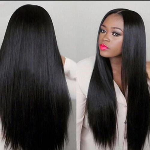 european and american wig female gradient black medium long curly hair long straight hair big wave chemical fiber hair african head cover wholesale