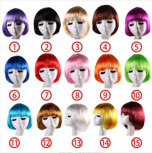 Cross-Border Special for Masquerade Halloween Student Hair Cos Wig Fringe Wave Head Short Straight Hair Wig Female