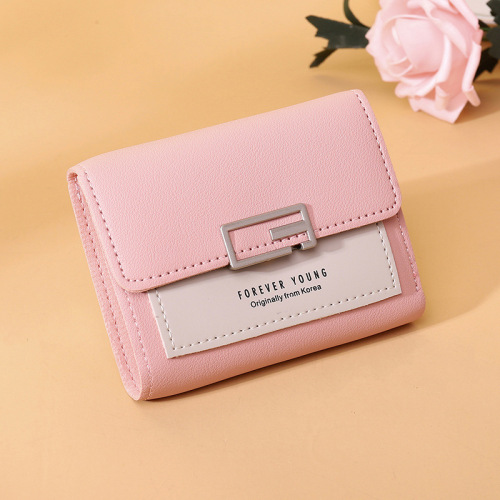 Spot Tri-Fold Bag Small Wallet Women‘s Short Korean-Style Student Cute Mini Fashion Wallet Coin Purse Card Holder