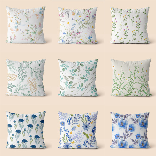 new summer short plush printing crafts pillow cover home bedside cushion sofa lumbar cushion cover