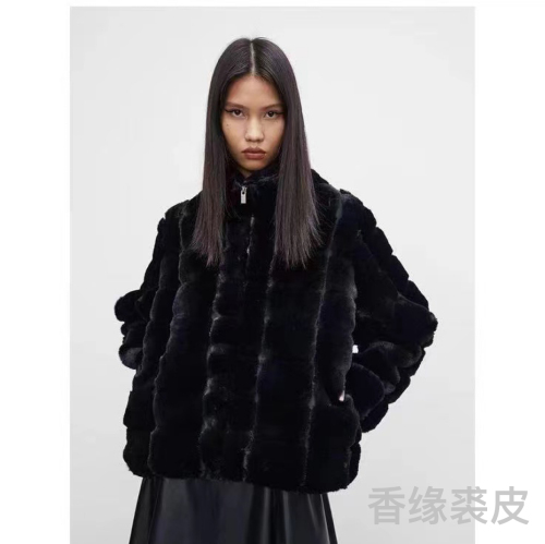 Imitation Fur Rex Rabbit Fur Short Coat New Autumn and Winter Fur Coat Zipper