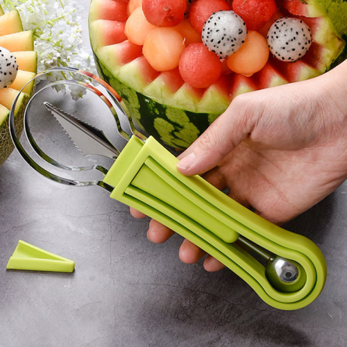 three-in-one fruit baller melon and fruit carving knife three-piece set multi-functional double-headed digger seed removal platter artifact